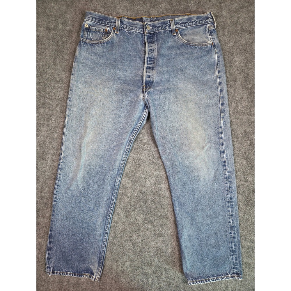 Vintage 90s Levis 501 Jeans Mens W44 L32‎ Blue Straight Leg Button Fly USA Made